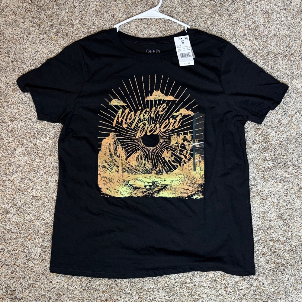 Zoe + Liv Black and Gold Mojave Desert Tee